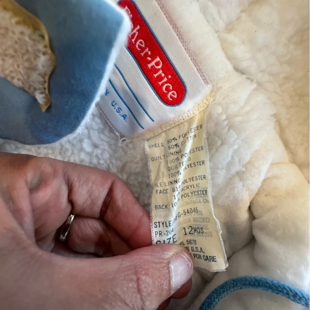 Vintage FISHER PRICE Baby Snow Suit Size 12M 1985 Made in USA  Stripe Ruffles - Picture 10 of 12